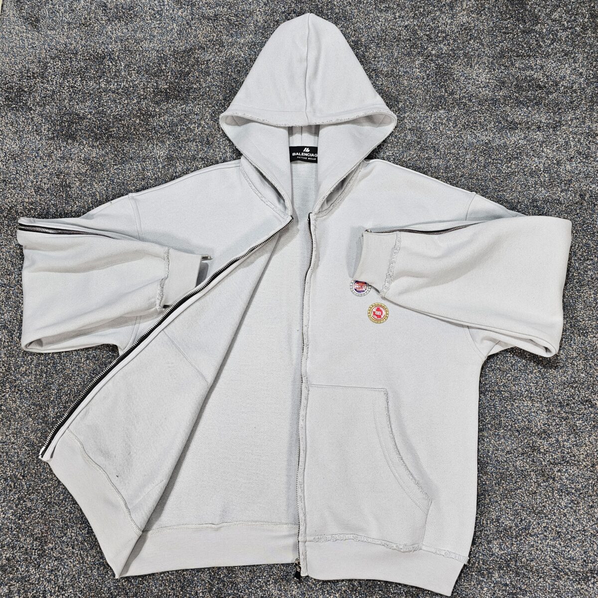 سیوشرت بالنسیاگا کاستوم زیپ‌دار طوسی | لش، سه‌نخ پنبه‌ای - Image 3