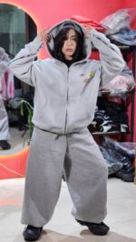 سیوشرت بالنسیاگا کاستوم زیپ‌دار طوسی | لش، سه‌نخ پنبه‌ای