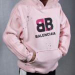 هودی بالنسیاگا صورتی گلدوزی شده لش | مستر کوالیتی وارداتی - Image 9