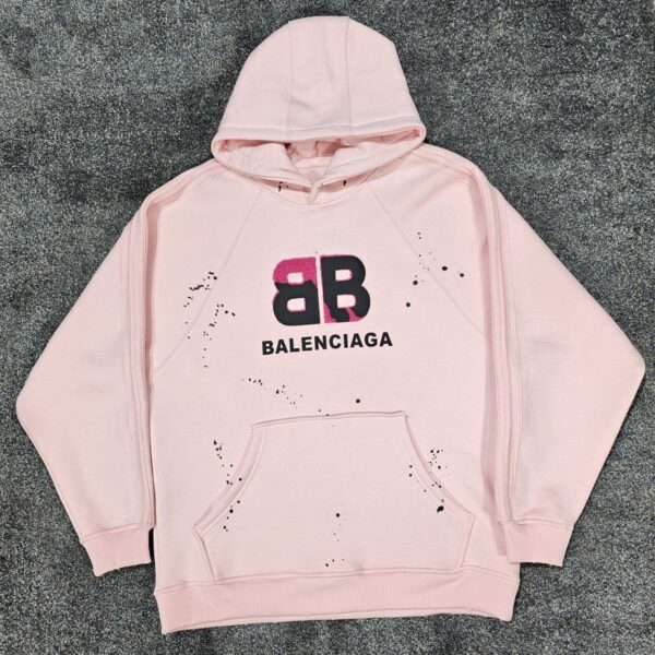 هودی بالنسیاگا صورتی گلدوزی شده لش | مستر کوالیتی وارداتی