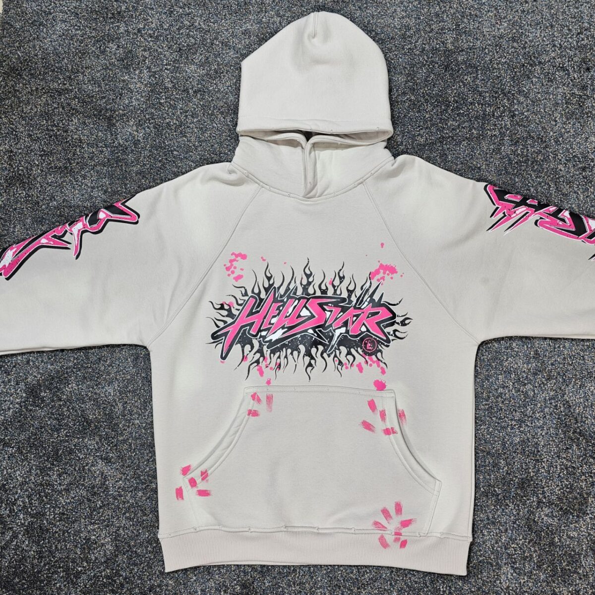 هودی هل‌استار لش یونیسکس | Hellstar Hoodie White - Image 2